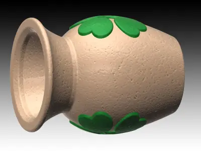 Aquarium-ornaments Octopus-pot -Four leaf clover- Free 3D print model