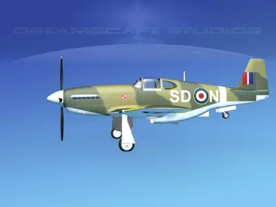 North American Mustang X RAF V10 3D model