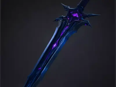 Dark Void Fantasy Sword Low-poly 3D model
