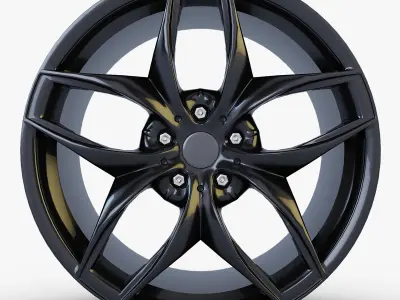 Style 215 wheel black Mid Poly Low-poly 3D model