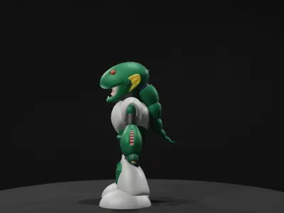 Snakeman robot Low-poly 3D model