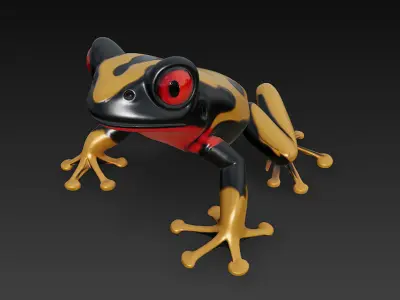 Frog Poisonous Realistic 3D Model Basic - Low Poly Realistic Low-poly 3D model
