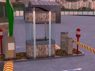 Gate Barrier Low-poly 3D model