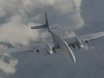 Bayraktar AKINCI System - Fully Rigged Low-poly 3D model