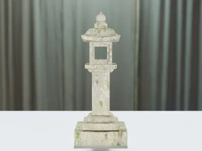 Japanese Stone Lantern Squared - Japan Collection model 3D model