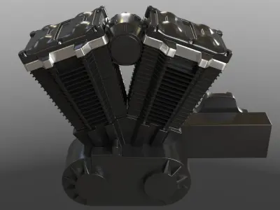 3D V-Twin Engine 3D model