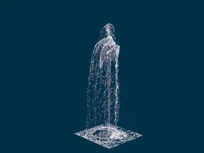 Realistic Water Fountain Loop Animation 7 3D model