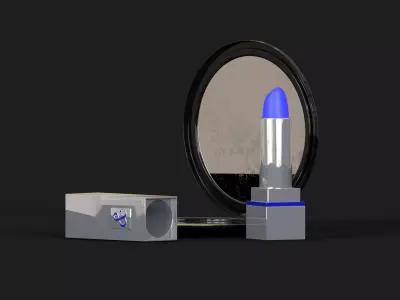 MAKEUP lipstick and mirror Free 3D model