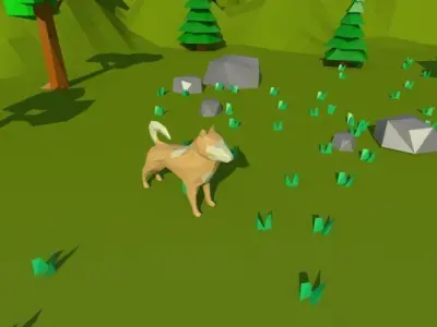 Low Poly Landscape scene Low-poly 3D model