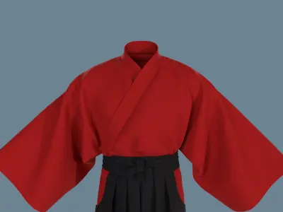 Samurai hakama Low-poly 3D model