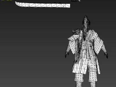 knife fighter Low-poly 3D model