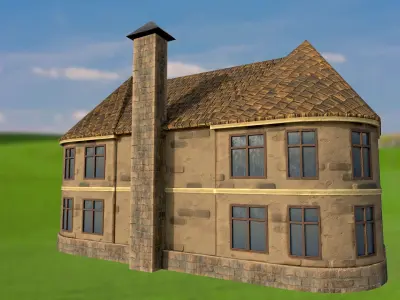 House homestead villa PBR lgame ready Low-poly 3D model