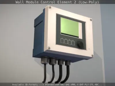 Wall Module Control Element 2 - Low-Poly Low-poly 3D model