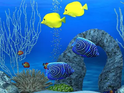 aquarium fish tank with city 3D model