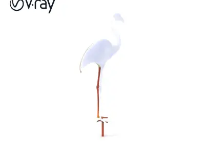 Rustic Flamingo Sculpture D Model Pack Low-poly 3D model