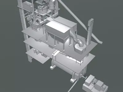 Industrial machine set 3D model