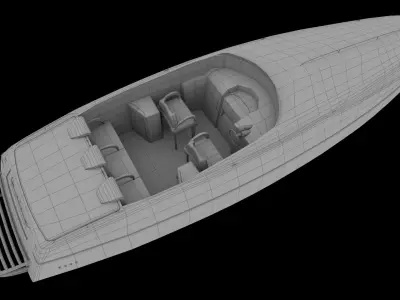 race boat Low-poly 3D model