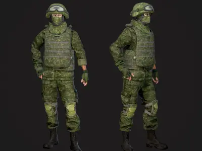 Soldier in Equipment Ratnik Low-poly 3D model