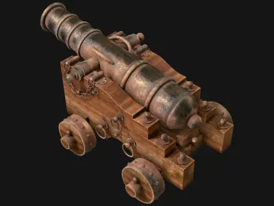 Cannon-3-Old Version Low-poly 3D model