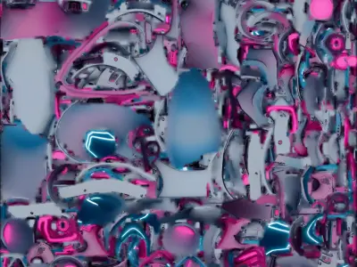 Neon Enforcer Gas Mask Helmet 3D Model Free low-poly 3D model