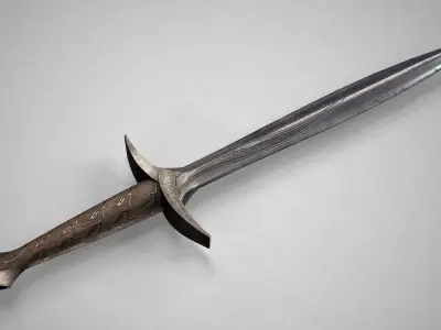 Sting Sword from The Hobbit - Lord Of The Rings Dagger   Low-poly 3D model