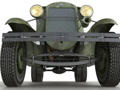 GAZ-AA wwii military truck 3D model