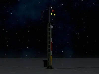 KS Railway Signal Post 4500mm Version-7 Low-poly 3D model