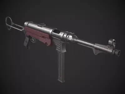 MP40 Submachine Gun Low-poly 3D model