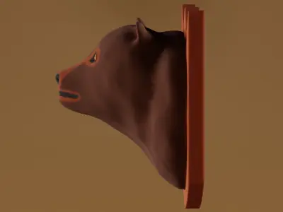 Bear Head Low-poly 3D model