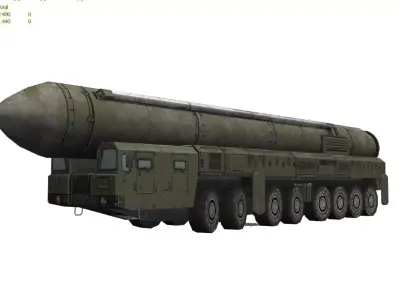 Topol-M military rocket launcher Low-poly 3D model