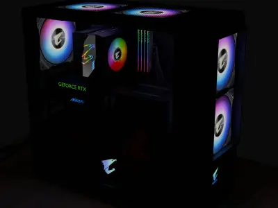 gaming pc 3d model Free low-poly 3D model