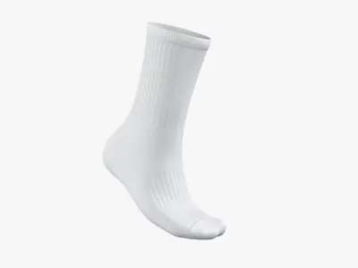 Sport Long Sock On The Foot Low-poly 3D model
