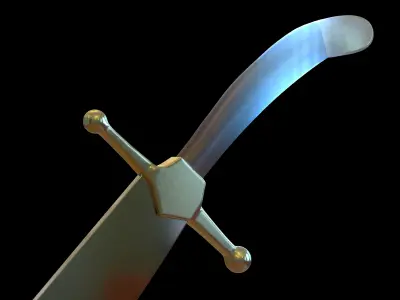 Double Edge Sword Low-poly 3D model