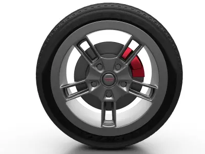AUDI wheels with GOOD YEAR tires Low-poly 3D model