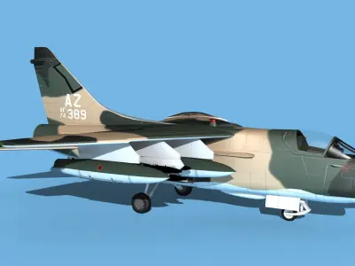 Chance Vought A-7E Corsair II V04 USAF 3D model