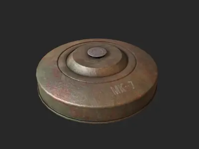 Anti-Tank Land Mine MK-7 Low-poly 3D model