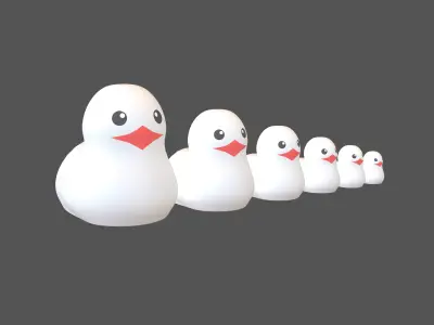 Matryoshka Duck Decoration V1 004 Low-poly 3D model