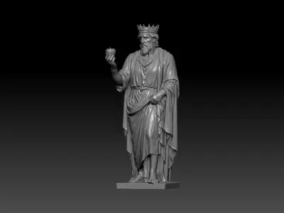 King Midas Statue - Detailed 3D Mythological Royal Sculpture 3D print model