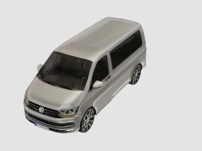 Volkswagen Transporter T6 Low-poly 3D model
