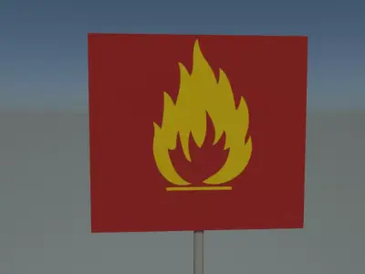 Flaming sign Free low-poly 3D model