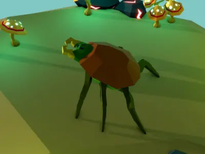 LOW POLY - Alien Creatures - Beetle 01 Low-poly 3D model