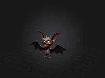 Cartoon Vampire Bat Low-poly 3D model