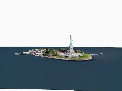 Liberty Island - Statue of Liberty Low-poly 3D model