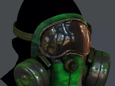 Gas mask helmet 3d model scifi Low-poly Low-poly 3D model Low-poly 3D model