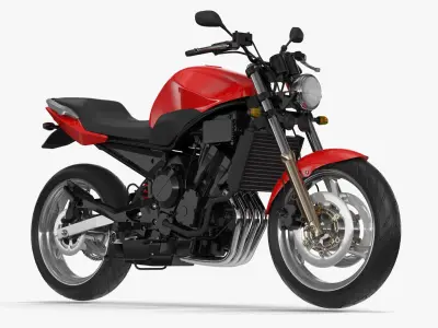 Naked Bike Red 3D model