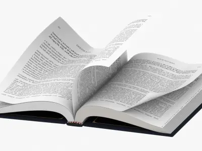 Black Cover Rigged Book 3D model
