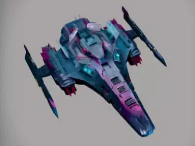 Futuristic Cyberpunk Spaceship 3D Model 3D model