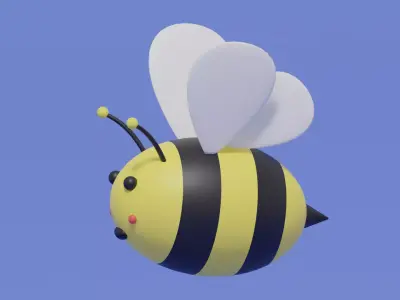 Cute Cartoon Bee 3D model