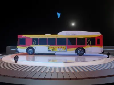 Detailed 3D City Bus with Interior  Low-poly 3D model