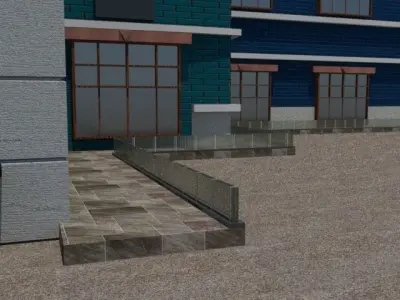 Commerical Building Low-poly 3D model